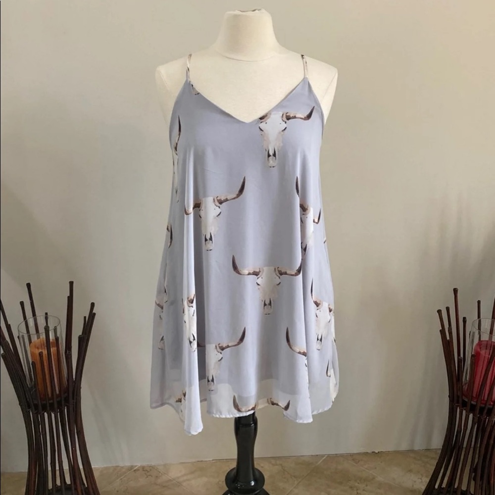 Peach Love Bull Head Mini Dress